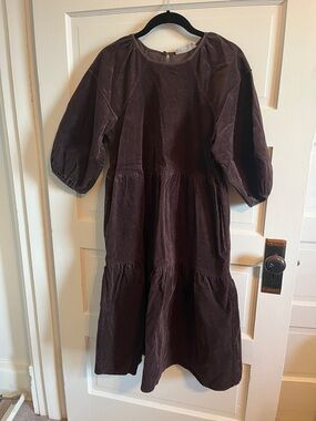 Everlane Brown Corduroy Tiered Dress